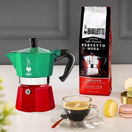 Bialetti Moka Express Stovetop Italian Espresso Maker Red & Green