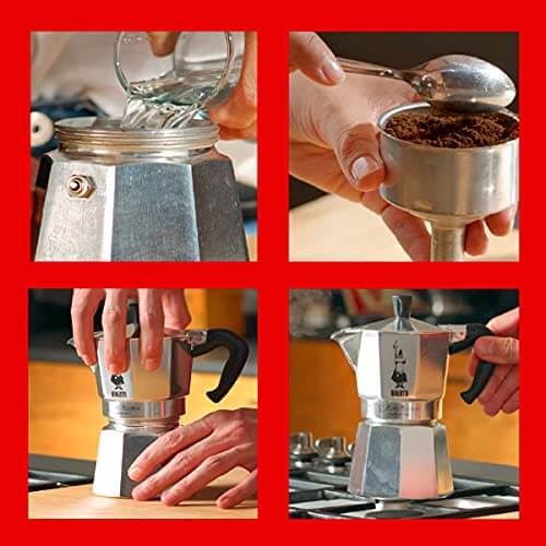 Bialetti Moka Pot - Stovetop Espresso Maker - Italian Coffee - 6 Cups 6oz